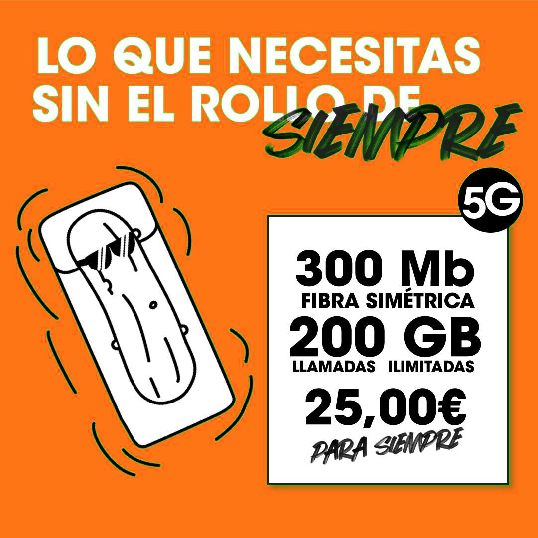 Fibra y móvil por 25€